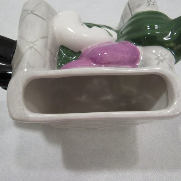 Ceramic Armchair Teapot Lamp White Cat Kitten - Picture 6 of 8